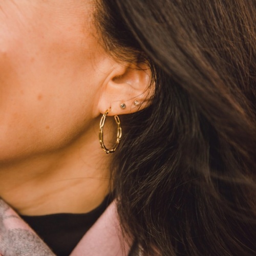 Eliza Gold Finish Hoop Earrings by Tilley & Grace